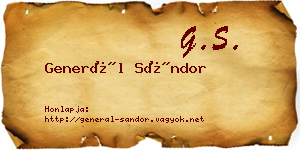 Generál Sándor névjegykártya