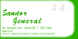 sandor general business card